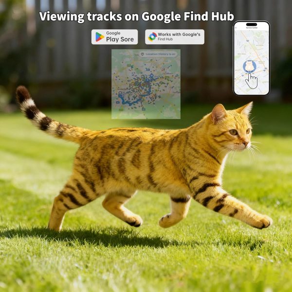 1770470448_81WJCX-TUQL._AC_SL1500_.jpg GPS Collar for Cats (Android Only) Smart tag,Pet Tracker,Waterproof Compatible with Google Find My,No Monthly Fee,Tracking Solution Smart Collar for Pet Safety,Small Large Cats (GPS Tracker for cat)