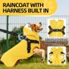 Lukovee Dog Raincoat - Waterproof Rain Jacket with Harness & Removable Hood, Reflective Double Layer Dog Rain Coat Poncho (Y,L)