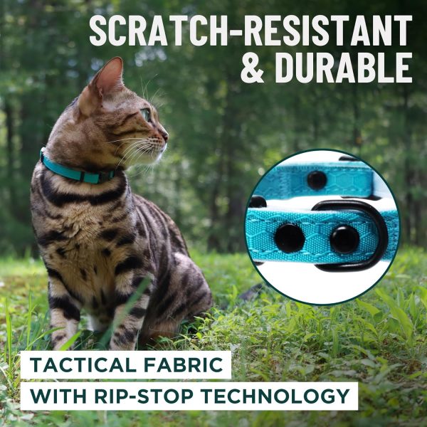 1770709460_81evEdlow2L._AC_SL1500_.jpg OutdoorBengal Green Cat Collar Breakaway, Soft Padding for Medium to Large Cats - Durable Heavy Duty Tactical Fabric, Comfortable, Quick Release Breakaway Cat Collars, No Bell Collar (Green, Adult)