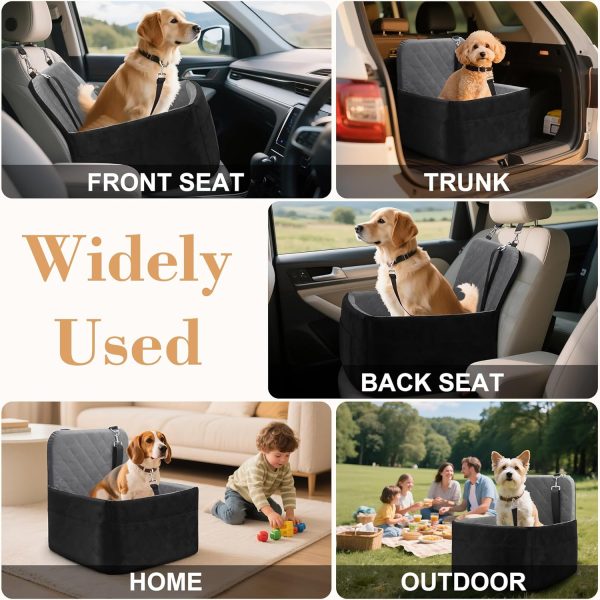 1770828403_81aeaZ-jrXL._AC_SL1500_.jpg Dog Car Seat for Small/Medium Dogs,Pet Dog Booster Car Seat Puppy 15-35 lbs with Soft 4+2in Detachable Pads Detachable Elevated Cushion and Washable Cover Safety Belt Storage Pockets Easy to Install