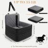 1770828404_71BoAu8yZgL._AC_SL1500_.jpg Dog Car Seat for Small/Medium Dogs,Pet Dog Booster Car Seat Puppy 15-35 lbs with Soft 4+2in Detachable Pads Detachable Elevated Cushion and Washable Cover Safety Belt Storage Pockets Easy to Install