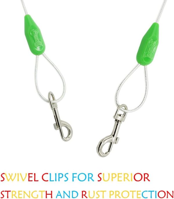 51O9l5wI-JL._AC_SL1001_.jpg Petest 25ft Reflective Tie-Out Cable for Small Dogs Up to 35 Pounds
