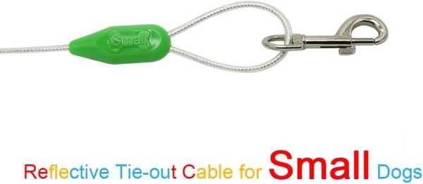 51dV5ZxyEgL._AC_SL1001_.jpg Petest 25ft Reflective Tie-Out Cable for Small Dogs Up to 35 Pounds