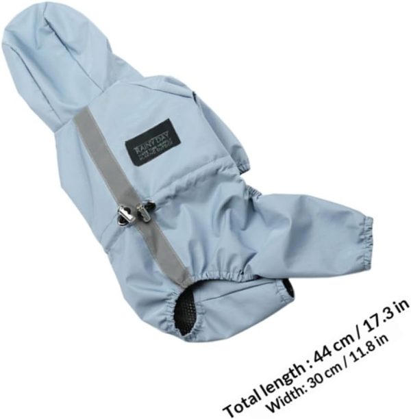 51ecQgUq47L._AC_SL1239_.jpg Mikikit Waterproof Reflective Breathable Blue Large Dog Poncho Rain Jacket for Dogs and Cats Outdoor Weather Protection