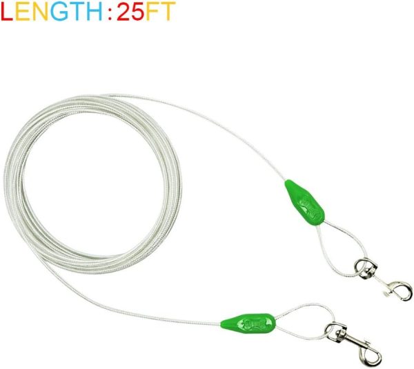 51lw3tyTvyL._AC_SL1001_.jpg Petest 25ft Reflective Tie-Out Cable for Small Dogs Up to 35 Pounds