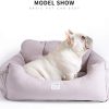 51q-dK9SBzL._AC_SL1000_.jpg Aidou Dog Booster Seat for Small to Large Dogs & Cats, Pet Travel Safety Seat with Storage & Dual-use Car & Home Bed (Small Grey)