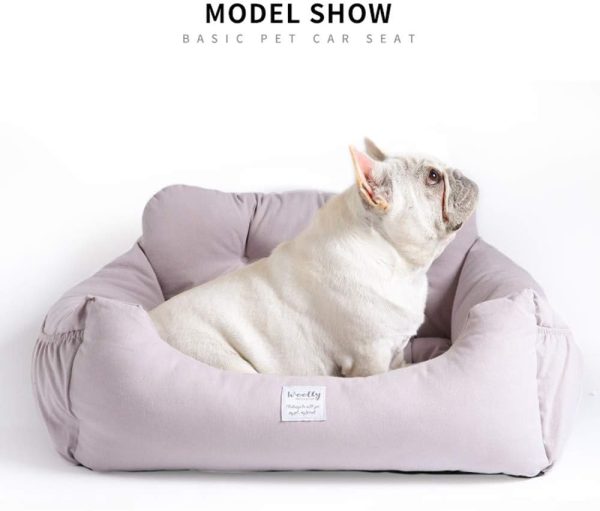 51q-dK9SBzL._AC_SL1000_.jpg Aidou Dog Booster Seat for Small to Large Dogs & Cats, Pet Travel Safety Seat with Storage & Dual-use Car & Home Bed (Small Grey)