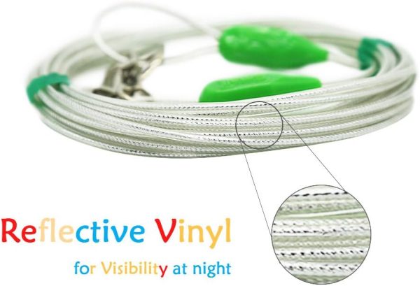 613ithZXiOL._AC_SL1001_.jpg Petest 25ft Reflective Tie-Out Cable for Small Dogs Up to 35 Pounds