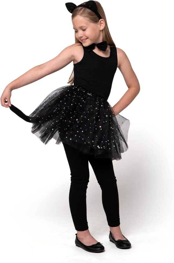 Spooktacular Creations Cat Pig Leopard Costume Set with Tutu, Animals Headband Collar and Tail,Cosplay Accessory Kids