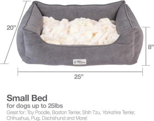 6188GcEsFpL._AC_SL1480_.jpg PetFusion Calming Cuddler Dog & Cat Bed | Anti-Anxiety Dog Bed for Small Dogs; Cats | Loose Blanket Promotes Burrowing (Dogs) & Kneading (Cats) | CertiPUR-US Memory Foam |