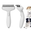 Dog & Cat Brush, Deshedding Brush with Easy Release Button, Premium Grooming Tool for Shed Control & Undercoat Removal, Ideal for Long/Short Haired Pets (White)