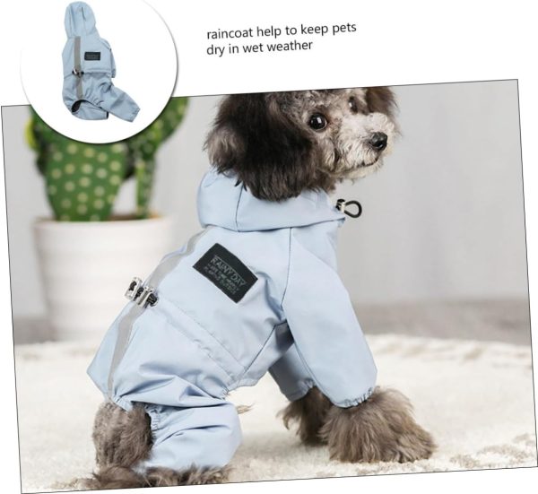 61AT1wF7LnL._AC_SL1256_.jpg Mikikit Waterproof Reflective Breathable Blue Large Dog Poncho Rain Jacket for Dogs and Cats Outdoor Weather Protection
