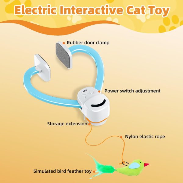 61CdfIyN5kL._AC_SL1500_.jpg Interactive Cat Toys for Indoor Cats Automatic Electric Flying Bird Feather Mouse Toy - Best Kitten & Adult Cat Enrichment Mouse cat Toy Hanging Electric Kitty Toys for Bored Cats