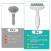 Dog & Cat Brush, Deshedding Brush with Easy Release Button, Premium Grooming Tool for Shed Control & Undercoat Removal, Ideal for Long/Short Haired Pets (White)