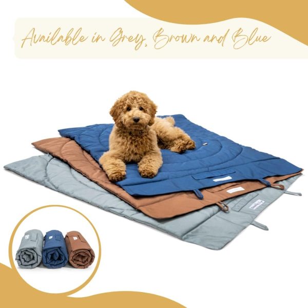 61P7j6XNioL._AC_SL1080_.jpg Portable Dog Mat - Waterproof & Foldable Pet Bed - Ideal for Indoor, Outdoor, Cafes, Travel, Camping, Grooming & Training - 39"x30" - Includes Carry Bag - Durable, Washable & Lightweight - Blue