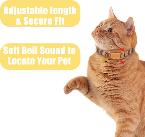 61Q3FCUX2cL._AC_SL1500_.jpg ZUFECY Colorful Gradient Breakaway Cat Collar - Adjustable 5.9-11.8in with Safety Bell & Reflective Strips