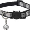 61R6fODp9TL._AC_SL1500_.jpg MJIYA Cat Collar with Bell, Breakaway Grid Collar with Plastic Buckle, Light Adjustable, Nylon, Kitty Collars