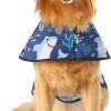 HDE Dog Raincoat Jacket Reflective Adjustable Hooded Pet Poncho Rain Coat with Leash Hole for Small to X-Large Dogs Sharks - L