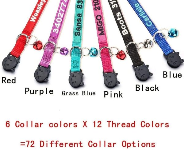 61UmkgDMILL._AC_SL1000_.jpg Cat Collar,Personalized Embroidered Nylon Cat ID Collars with Bell - Custom Text with Pet Name and Phone Number … (Cat Collar)