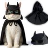 61Vfb4haRiL._AC_SL1500_.jpg Black Bat Cat Mask and Cloak Costume for Indoor Cats, Funny Superhero Pet Outfit for Christmas, Cosplay, Parties and Photoshoots, Hooded Cape for Cats β Big Size