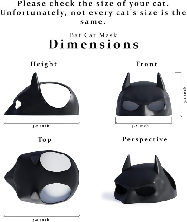 61c8DOn91DL._AC_SL1500_.jpg Black Bat Cat Mask and Cloak Costume for Indoor Cats, Funny Superhero Pet Outfit for Christmas, Cosplay, Parties and Photoshoots, Hooded Cape for Cats β Big Size