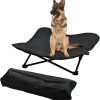 Elevated Dog Bed, Portable Raised Pet Cot for Outdoor and Indoor Folding Dog Cot Bed with Padded Filling Carrying Bag Included Pet Raised Travel Lounger for Camping Traveling (36x36x12inch)