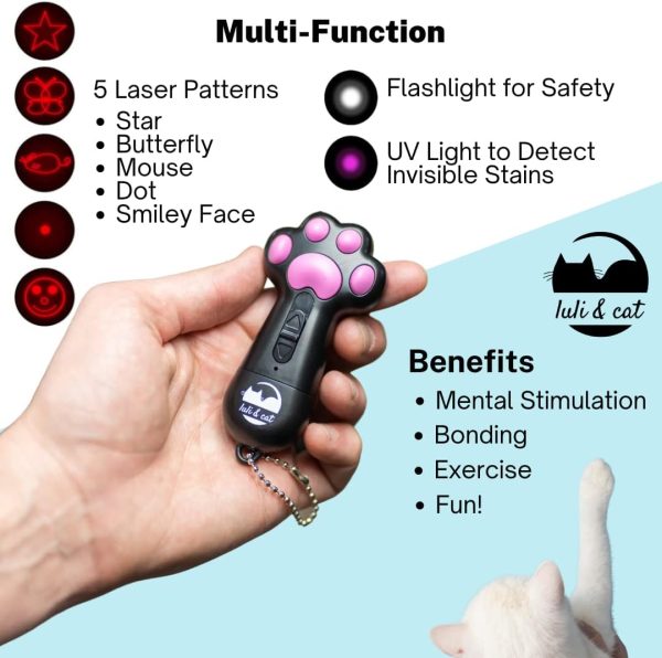 61lIP3p90EL._AC_SL1080_.jpg Luli & Cat USB-Rechargeable Laser Toy | Multi-Function Interactive Pointer | Cat Toy Gift Set