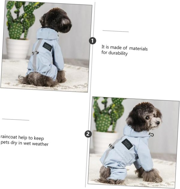 61mON4Xe0JL._AC_SL1256_.jpg Mikikit Waterproof Reflective Breathable Blue Large Dog Poncho Rain Jacket for Dogs and Cats Outdoor Weather Protection