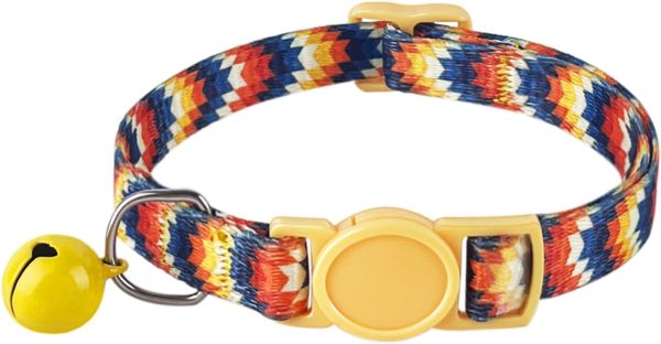 61mbB7BHUbL._AC_SL1500_.jpg ZUFECY Colorful Gradient Breakaway Cat Collar - Adjustable 5.9-11.8in with Safety Bell & Reflective Strips