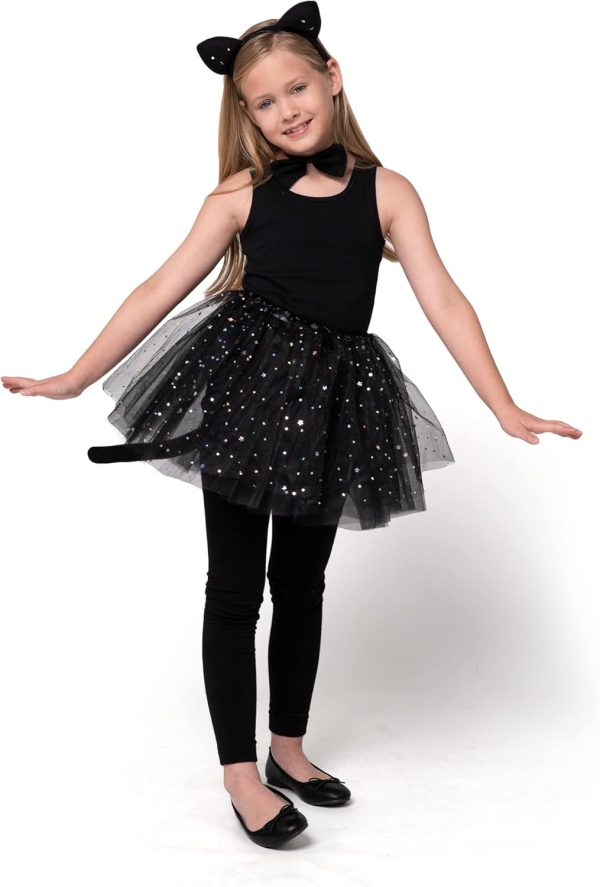 Spooktacular Creations Cat Pig Leopard Costume Set with Tutu, Animals Headband Collar and Tail,Cosplay Accessory Kids