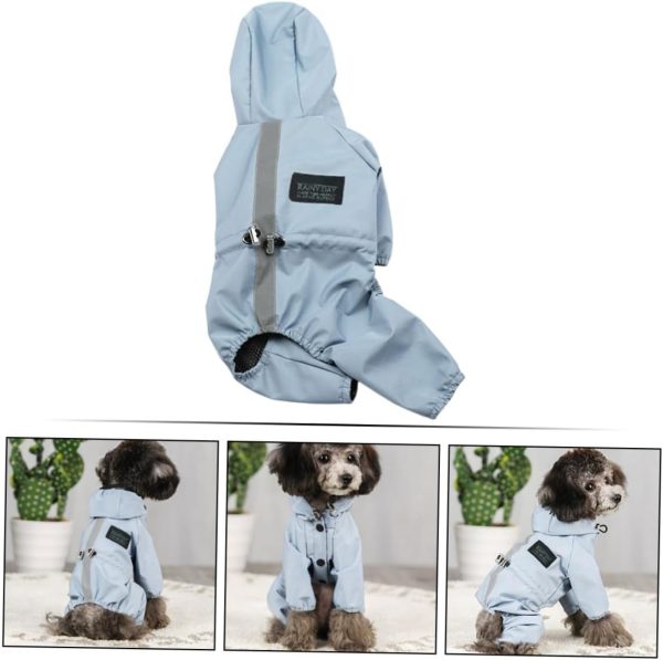61rUAQr3xeL._AC_SL1218_.jpg Mikikit Waterproof Reflective Breathable Blue Large Dog Poncho Rain Jacket for Dogs and Cats Outdoor Weather Protection