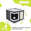 Cat Bed for Indoor Cats Cube House,Large Covered Cat Beds Cave & Furniture with Fluffy Ball and Scratch Pad Foldable Hideaway Nest & Condo with Washable Mat for Kitten Kitty Small Pet(Grey)