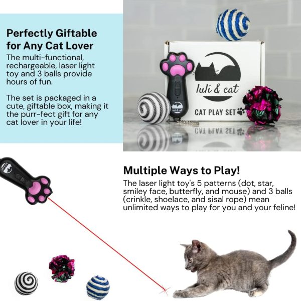 61xpL35OPoL._AC_SL1080_.jpg Luli & Cat USB-Rechargeable Laser Toy | Multi-Function Interactive Pointer | Cat Toy Gift Set