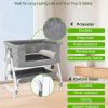 Bedside Dog Bed Co Sleeper- 6-Level Adjustable Elevated Dog Bassinet for Small Medium Dogs & Cats, Pet Bed Attachment to Human Bed, Lockable Wheels, 2 Removable & Washable Cushions