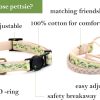 712O02z3ZzL._AC_SL1500_.jpg Pettsie Breakaway Cat Collar & Matching Friendship Bracelet – Adjustable, Soft Cotton Collar for Cats, Quick-Release Safety Buckle, Lightweight, Stylish, Designed for Cat Lovers, Green