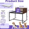 7148oA3NFIL._AC_SL1500_.jpg Beside Dog Bed,2 Panel Adjustable Height Dog Bunk Beds,40.1''x28.1'' Metal Dogs Bed Frame with Cushion,Large