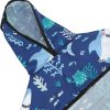 HDE Dog Raincoat Jacket Reflective Adjustable Hooded Pet Poncho Rain Coat with Leash Hole for Small to X-Large Dogs Sharks - L