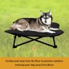 Elevated Dog Bed, Portable Raised Pet Cot for Outdoor and Indoor Folding Dog Cot Bed with Padded Filling Carrying Bag Included Pet Raised Travel Lounger for Camping Traveling (36x36x12inch)