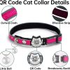 718Ta9q-CdL._AC_SL1500_.jpg Cat Collar with Bells Reflective Cat Collars Breakaway with Oxford Cloth Soft Padding Adjustable Kitten Collar with QR Code(Hotpink)