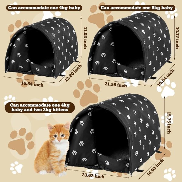 719Ljsax46L._AC_SL1500_.jpg 3 Pcs 16.5 x 12 x 11 Cat Houses for Outdoor Cats Bulk Weatherproof Waterproof Rainproof Foldable Cotton Insulated Feral Dogs Tent Shelter Pet Beds for Keep Warm Outdoor Indoor Garden for a 4kg Kitten
