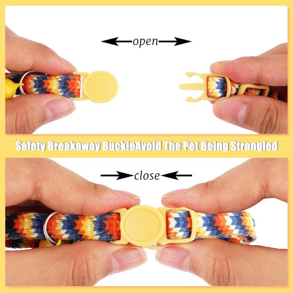 719v5klobeL._AC_SL1500_.jpg ZUFECY Colorful Gradient Breakaway Cat Collar - Adjustable 5.9-11.8in with Safety Bell & Reflective Strips
