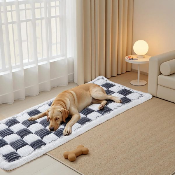 71BAtbSL6xL._AC_SL1500_.jpg Back Seat Pet Bed Mat, Dog Car Bed for Large Dogs, Deluxe Plush Travel Beds with Anti-Slip Bottom, Custom Fit for Backseat Extenders and Seat Covers (Gray+White)