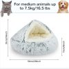 Calming Cat Beds, Fluffy Plush Round Cat Cave Washable, Cozy Warming Anti-Slip Small Dog Bed for Puppy and Kitten, Soft Anti Anxiety Pet Nest (20×20 inch, Grey)