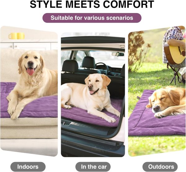 Portable Foldable Dog Bed for Small to Medium Dogs & Cats Under 77lbs, Lightweight Pet Sleeping Mat for Indoor Outdoor Use, Travel Camping Picnic Pet Mat, Sofa Cover (Rose Pink, 39.3 x 27.6 in)