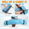 EXPAWLORER Outdoor Dog Bed, Portable Waterproof Reversible Camping Travel Durable Dog Bed, Large Pet Mat Machine Washable Indoor for Medium Large Dogs Puppy Cats Sleeping Outside 26"x43" Blue & Grey