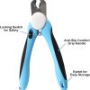 Pets First DOG NAIL CLIPPER & TRIMMER Premium Quality Pet Nail Paws Clippers & trimming tool with Safety Guard. Avoid Over-Cutting Nails +Free Nail File. Sturdy Non Slip Ergonomic Handles. Sharp Blade