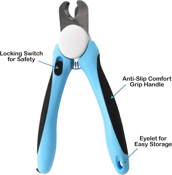 Pets First DOG NAIL CLIPPER & TRIMMER Premium Quality Pet Nail Paws Clippers & trimming tool with Safety Guard. Avoid Over-Cutting Nails +Free Nail File. Sturdy Non Slip Ergonomic Handles. Sharp Blade