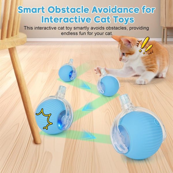 71CMi89db6L._AC_SL1500_.jpg Interactive Cat Toys for Indoor Cats & Dogs, Agile Moving Cat Ball with Elastic Mesh Tail, Rechargeable Enrichment Toys, Smart Automatic Rolling Pet Ball Toys for Bored Indoor Dogs & Cats (Blue)