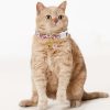 71DRMPyAAQL._AC_SL1500_.jpg 2 Pack Cotton Breakaway Cat Collars Set with Bell and Flower Pendant, Cute Floral Fruit Patterned, Adjustable 7.5-11Inch, Include A Mouse Toy Gift