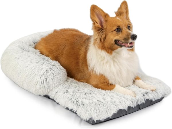 71DRpeZlBXL._AC_SL1500_.jpg Best Friends by Sheri Nap Mat Dog Bed with Bolster - Washable Crate Pad, Removable Cover, Frost, Medium, 30x17